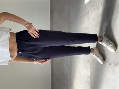 Meri Lacivert Arka Bel Lastikli Likralı Pantolon