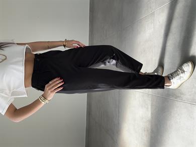 Meri Siyah Arka Bel Lastikli Likralı Pantolon