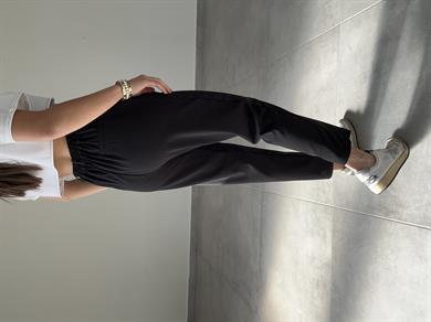 Meri Siyah Arka Bel Lastikli Likralı Pantolon