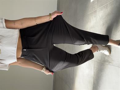 Meri Siyah Arka Bel Lastikli Likralı Pantolon