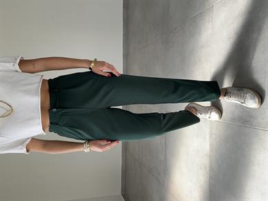 Meri Zümrüt Yeşili Arka Bel Lastikli Likralı Pantolon