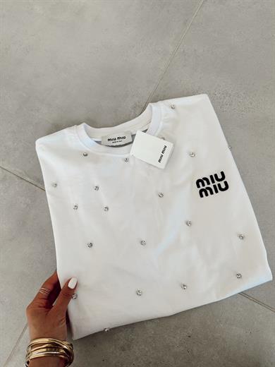 Mi Taşlı İşlemeli Tişört