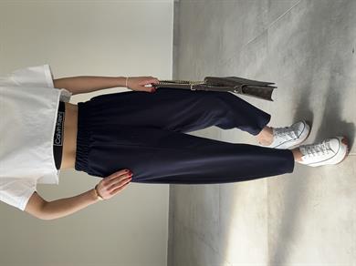 Mila Lacivert Önü Dikişli Şalvar Pantolon