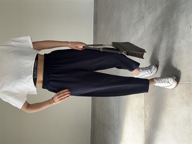 Mila Lacivert Önü Dikişli Şalvar Pantolon