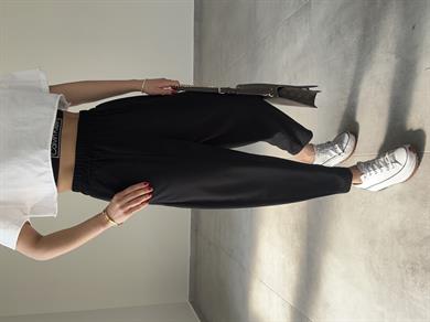 Mila Siyah Önü Dikişli Şalvar Pantolon