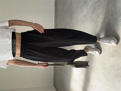 Mila Siyah Önü Dikişli Şalvar Pantolon