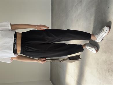 Mila Siyah Önü Dikişli Şalvar Pantolon