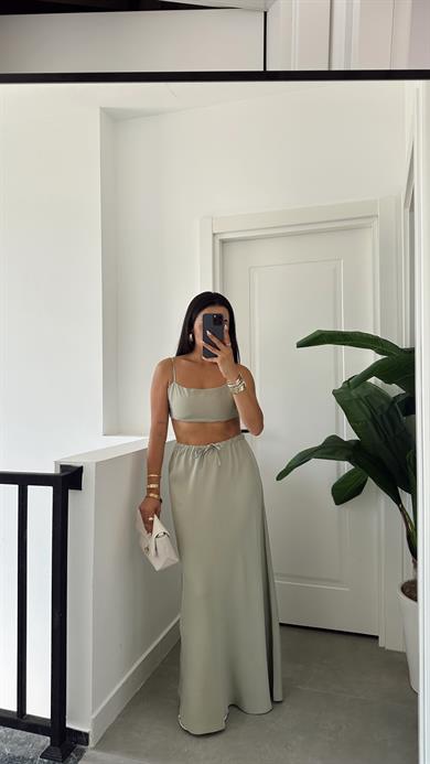 Mint Yeşili Askılı Crop