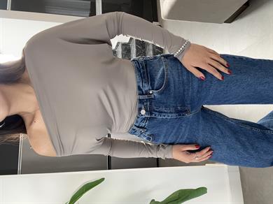 Mocca Uzun Kollu Asimetrik Bluz