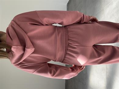 Modal Esnek Kumaş Crop Takım-Pudra