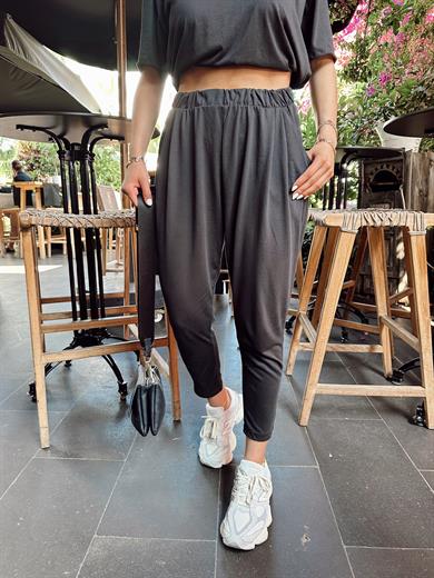 Modal Kumaş Siyah Eşofman&