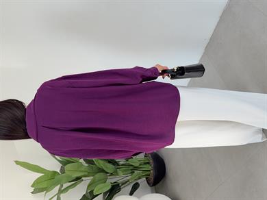 Mor Ayrobin Cepli Oversize Gömlek