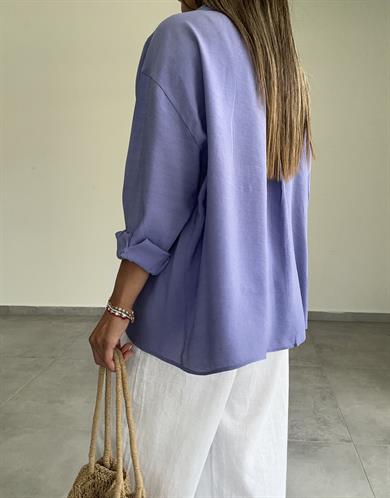 Mor Oversize Gömlek