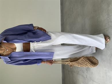 Mor Oversize Gömlek