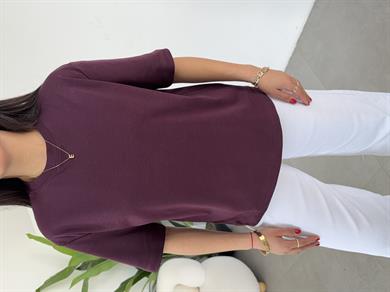 Mürdüm Bisiklet Yaka Cs T-Shirt