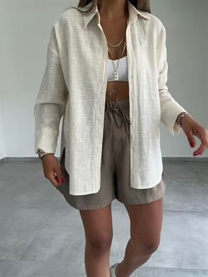 Naturel Oversize Gömlek