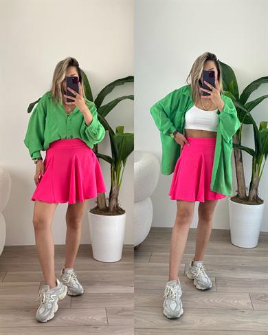 Neon Fuşya Etek