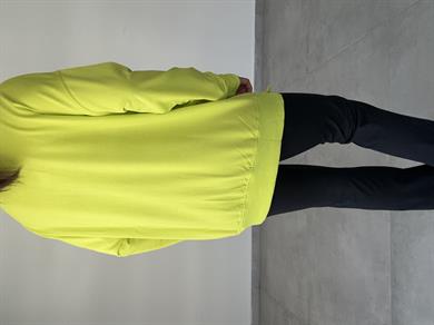 Neon Sarı Rezerve Yanları Yırtmaç Detaylı Sweat