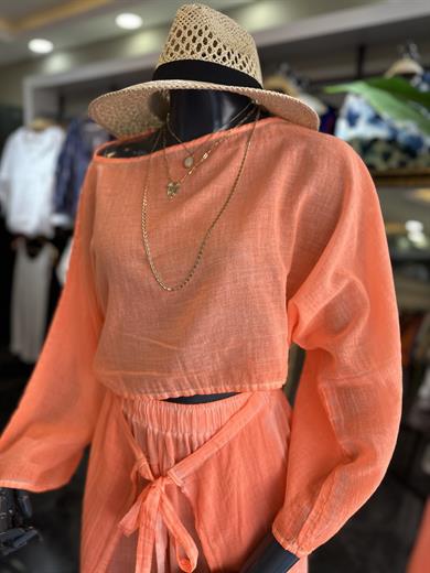 Neon Turuncu Datça Bluz