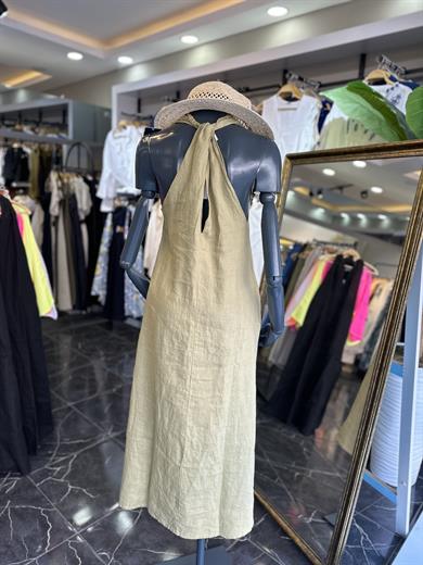 Olive Keten Elbise