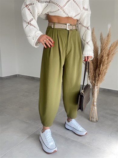Olive Şalvar Pantolon
