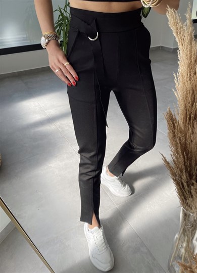 Önden Yırtmaçlı Esnek Kumaş Pantolon