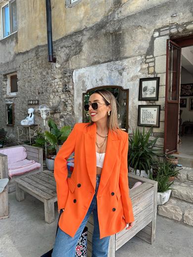 Orange Blazer Ceket