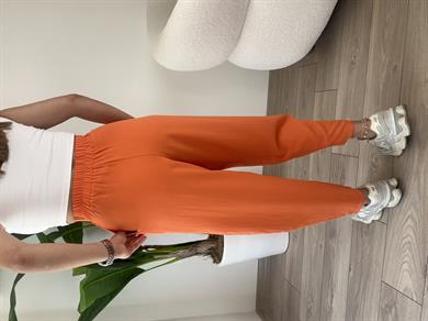 Orange Bombeli Yandan Fermuarlı Pantolon