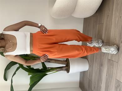 Orange Bombeli Yandan Fermuarlı Pantolon