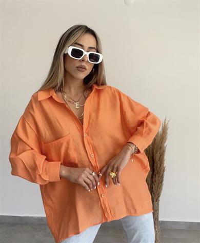 Orange Düşük Omuz Gömlek