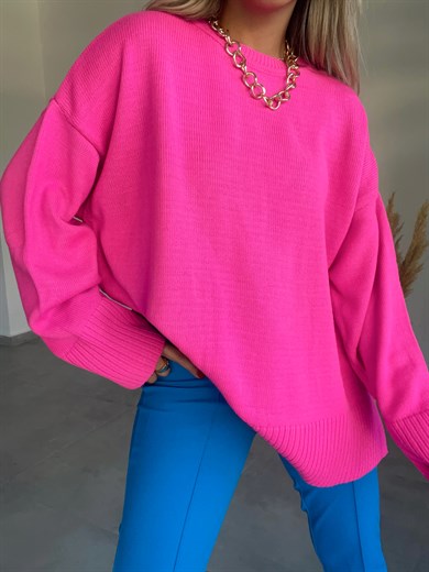 Oversize Basic Kazak Fuşya