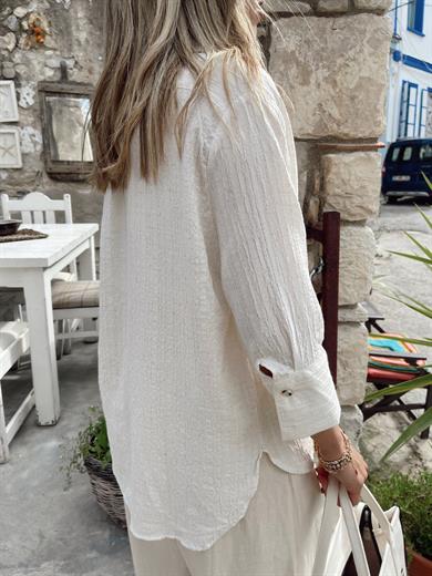 Oversize Ekru Gömlek