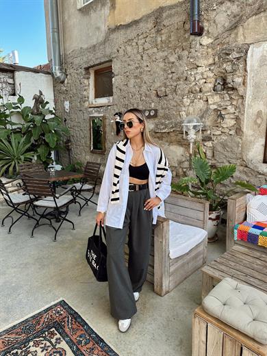 Oversize Poplin Büyük Cep Gömlek