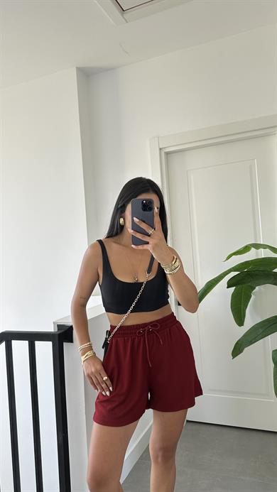 Oys Bordo Modal Şort