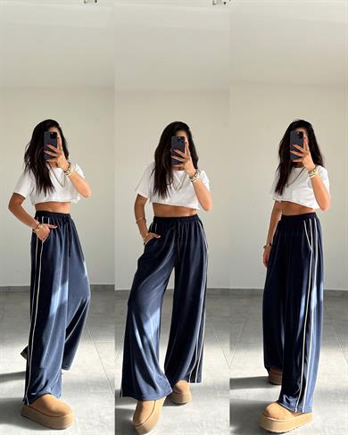 Oys Lacivert Biyeli Bol Paça Eşofman