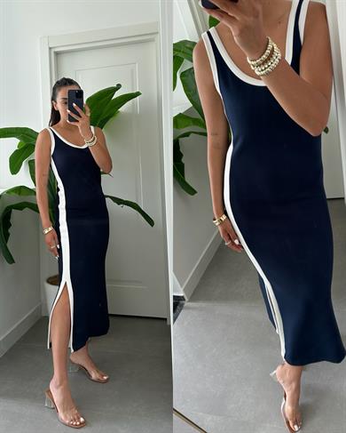 Oys Lacivert Modal Kumaş Askılı Basic Elbise