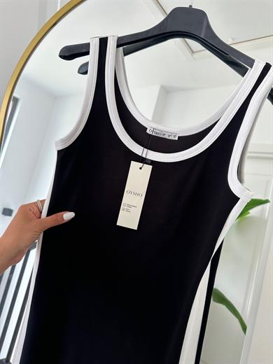 Oys Siyah Modal Kumaş Askılı Basic Elbise