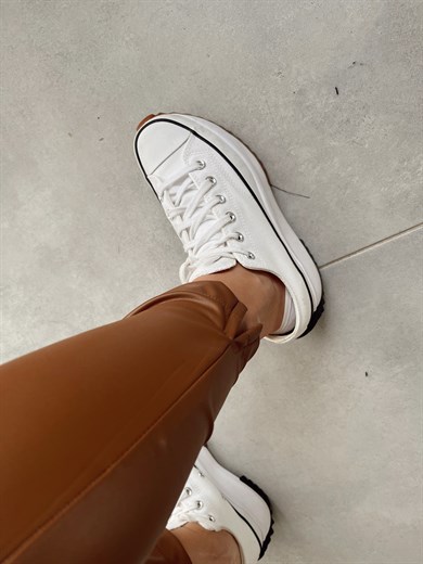 Özel Üretim Beli Lastikli Kahve Pantolon