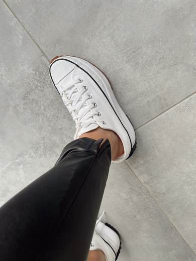 Özel Üretim Beli Lastikli Siyah Deri Pantolon