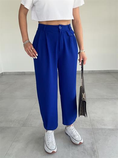 Özel Üretim Beli Ve Paçası Düğmeli Sax Pantolon