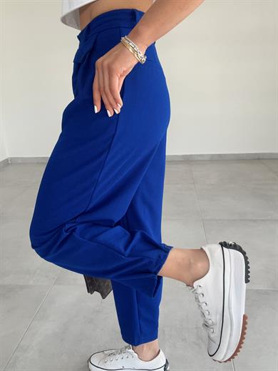 Özel Üretim Beli Ve Paçası Düğmeli Sax Pantolon