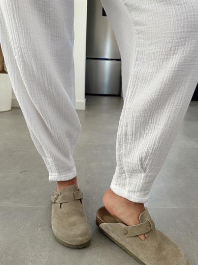 Pcs Ekru Müslin Paça Pensli Pantolon