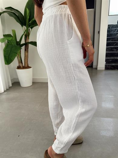 Pcs Ekru Müslin Paça Pensli Pantolon