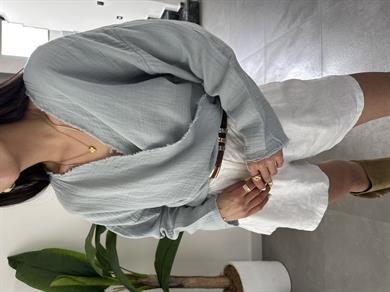 Pcs Gri Müslin Helen Bluz