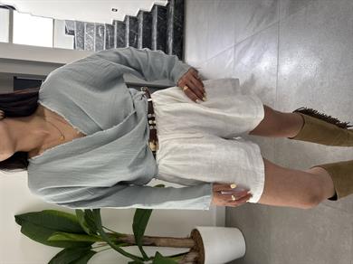 Pcs Gri Müslin Helen Bluz