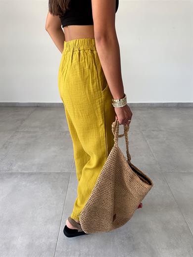 Pcs Olive Paça Pileli Pantolon