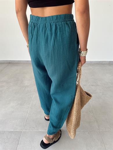 Pcs Petrol Paça Pileli Pantolon