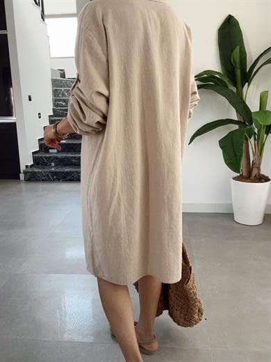 Pcs Taş Keten Tunik Gömlek