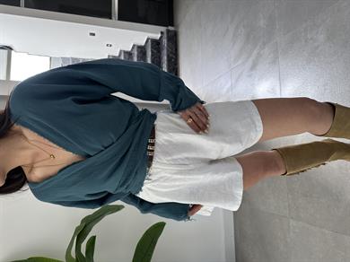 Pcs Turkuaz Müslin Helen Bluz