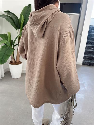 Pcs Vizon Müslin Kapşonlu Ceket